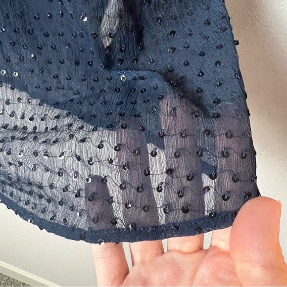 Intimately Free People Sequin Cami Top Dark Navy Size Medium bohemian glam Vegas - Picture 4 of 6